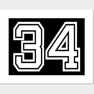 Number 34 for a sports team, group, or community Posters and Art